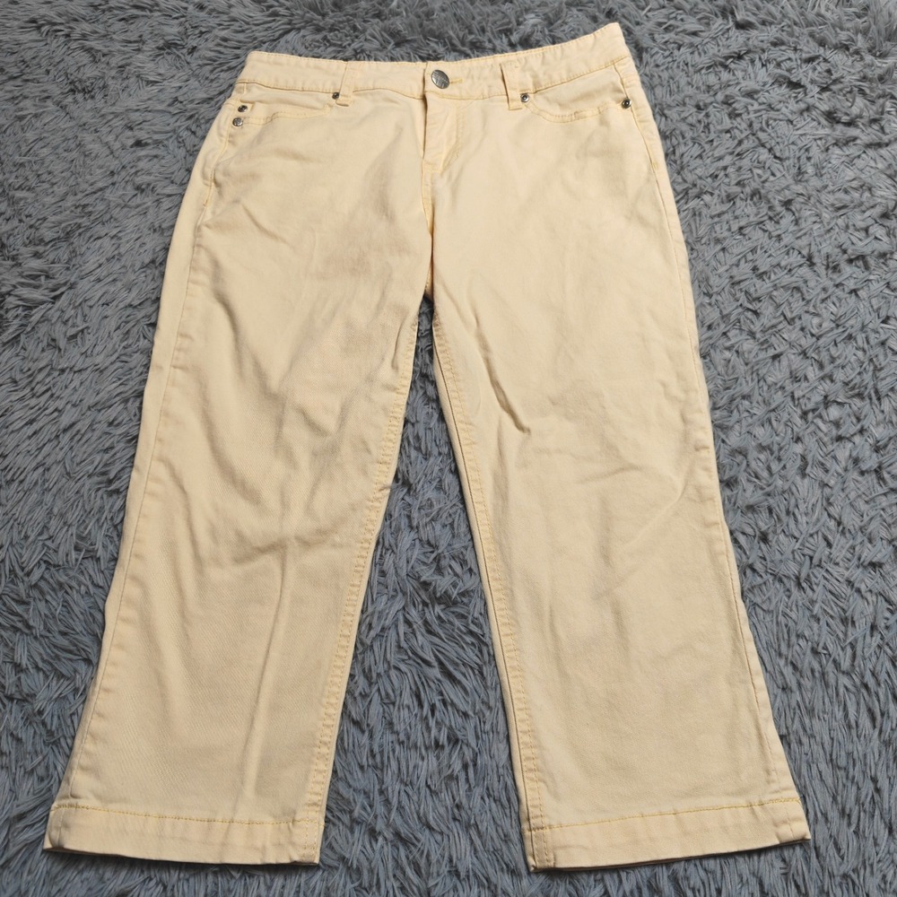 Liverpool Jeans Company Michelle Capri Womens 4 4/27 Buttercream Yellow Denim
